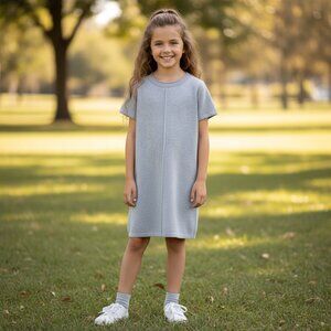 Copper Key Gray Knit Short Sleeve Sweater Dress Girls size M 8/10